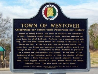 Town of Westover Marker image. Click for full size.