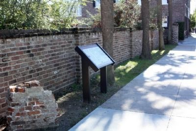 The Walled City of Charles Town Marker, present day wall example , seen here along East Bay Street. Click for full size. The Walled City of Charles Town Marker, present day wall example , seen here along East Bay Street image. Click for full size.