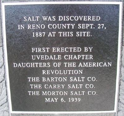 Reno County Salt Discovery Site Marker image. Click for full size.