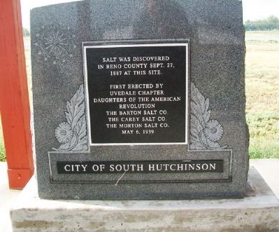 Reno County Salt Discovery Site Marker. Click for full size. Reno County Salt Discovery Site Marker image. Click for full size.