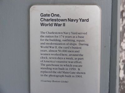 Gate One, Charlestown Navy Yard Marker image. Click for full size.