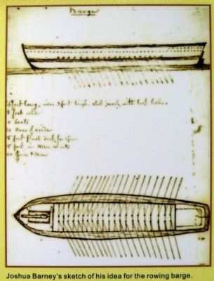Joshua Barney's sketch of a rowing barge. Click for full size. Joshua Barney's sketch of a rowing barge image. Click for full size.