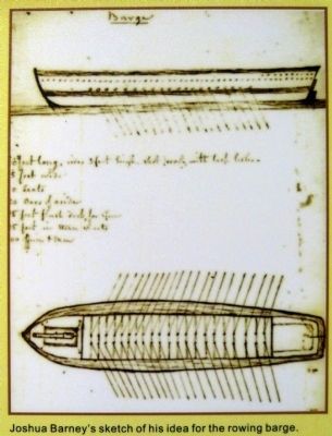 Joshua Barney's sketch of a rowing barge image. Click for full size.