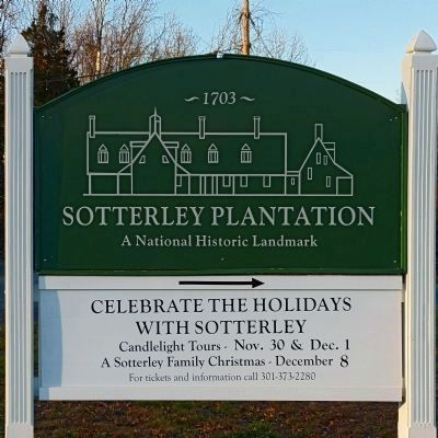 Front gate sign at Sotterley Plantation image. Click for full size.