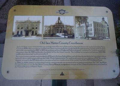 Old San Mateo County Courthouse Marker image. Click for full size.
