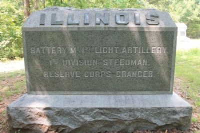 Illinois Battery M, 1st Light Artillery Marker. Click for full size. Illinois Battery M, 1st Light Artillery Marker image. Click for full size.