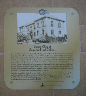 Former Site of Sequoia High School Marker. Click for full size. Former Site of Sequoia High School Marker image. Click for full size.
