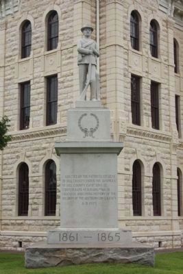 Hill County Confederate Memorial Marker ; Figure and base: Georgia granite image. Click for full size.