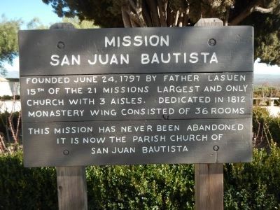 Mission San Juan Bautista Marker image. Click for full size.
