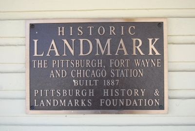 The Pittsburgh, Fort Wayne and Chicago Station Marker. Click for full size. The Pittsburgh, Fort Wayne and Chicago Station Marker image. Click for full size.