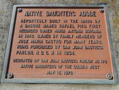 Native Daughters Adobe Marker image. Click for full size.