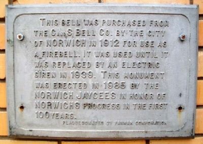 City of Norwich Fire Bell Marker image. Click for full size.
