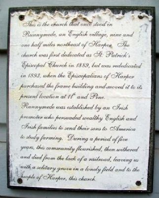 Old Runnymede Church Marker. Click for full size. Old Runnymede Church Marker image. Click for full size.