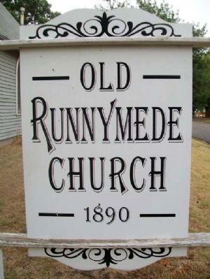 Old Runnymede Church Sign. Click for full size. Old Runnymede Church Sign image. Click for full size.