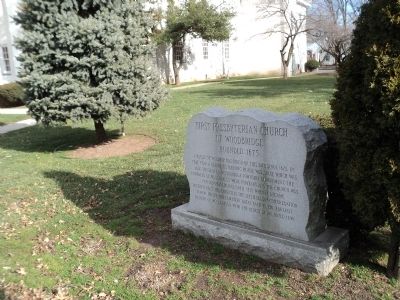 First Presbyterian Church of Woodbridge Marker. Click for full size. First Presbyterian Church of Woodbridge Marker image. Click for full size.