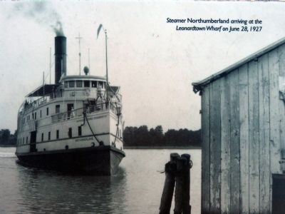 Steamer Northumberland arriving at the Leonardtown Wharf on June 28, 1927. Click for full size. Steamer Northumberland arriving at the Leonardtown Wharf on June 28, 1927 image. Click for full size.
