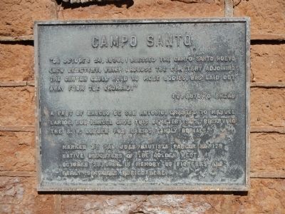 Campo Santo Marker. Click for full size. Campo Santo Marker image. Click for full size.