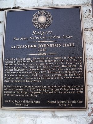 Alexander Johnston Hall Marker image. Click for full size.