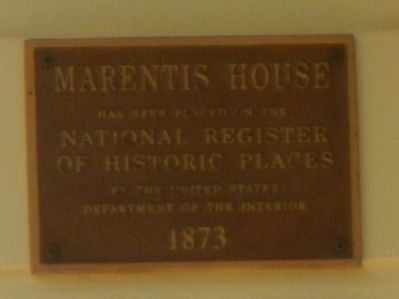 Marentis House Marker image. Click for full size.
