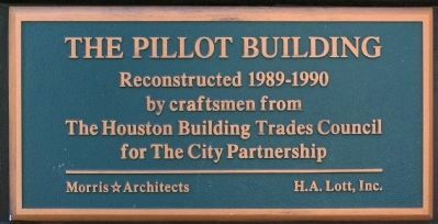 Pillot Building Plaque image. Click for full size.
