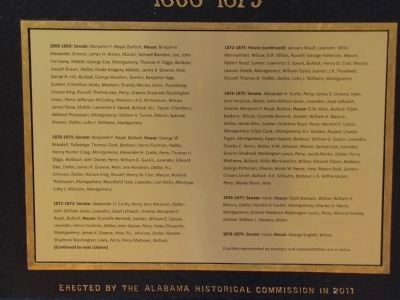 Black Members of the Alabama Legislature Who Served During The Reconstruction Period of 1868-1879 Marker image. Click for full size.