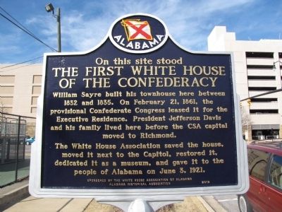 The First White House of the Confederacy Marker image. Click for full size.