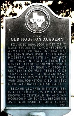 Site of Old Houston Academy Marker - pre-relocation. Click for full size. Site of Old Houston Academy Marker - pre-relocation image. Click for full size.