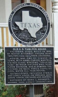 Old G. D. Tarlton House Marker image. Click for full size.