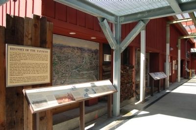 Salz Tannery Marker and historical exhibit. image. Click for full size.