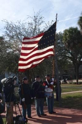 Members of the Sons Of Union Veterans, Elias Moon Camp #2 (Atlanta), present the Colors. Click for full size. Members of the Sons Of Union Veterans, Elias Moon Camp #2 (Atlanta), present the Colors image. Click for full size.
