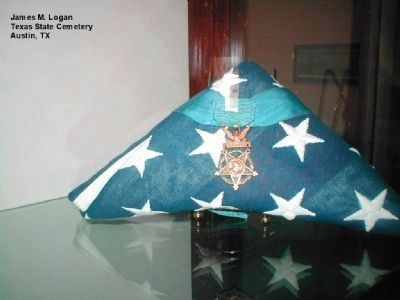 Medal of Honor awarded to James M. Logan image. Click for full size.