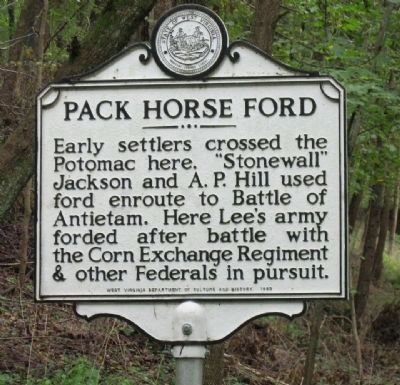 Pack Horse Ford Marker. Click for full size. Pack Horse Ford Marker image. Click for full size.