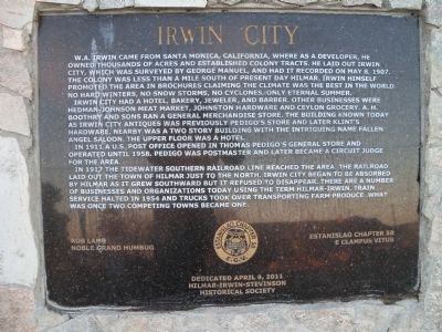 Irwin City Marker image. Click for full size.