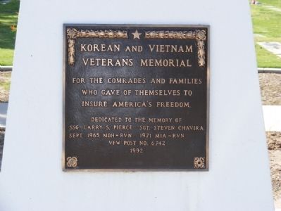 Korean and Vietnam Veterans Memorial Marker image. Click for full size.