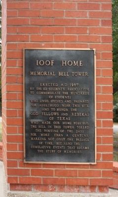 IOOF Home Memorial Bell Tower Marker image. Click for full size.