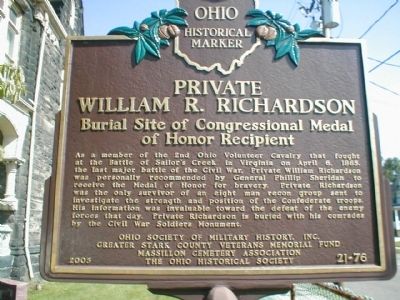 Private William R. Richardson Marker. Click for full size. Private William R. Richardson Marker image. Click for full size.