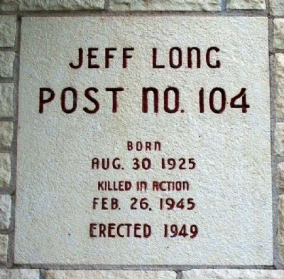 Jeff Long Post No. 104 Marker image. Click for full size.