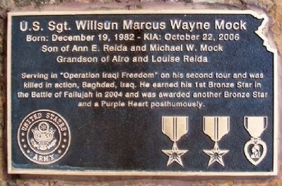 Sgt. Will Mock Marker image. Click for full size.