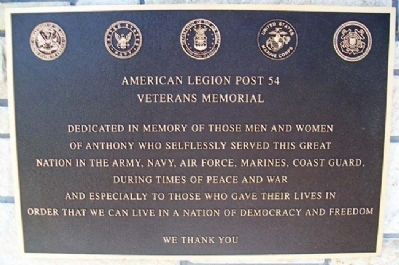Veterans Memorial Marker. Click for full size. Veterans Memorial Marker image. Click for full size.