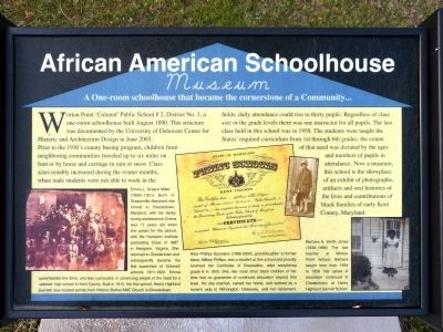 African American Schoolhouse Marker image. Click for full size.