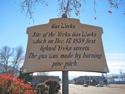 Yreka Gas Works Marker - north face (same as other side) image. Click for full size.
