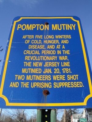 Pompton Mutiny Marker image. Click for full size.