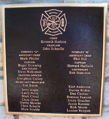 9-11 Anthony Fire Dept Marker image. Click for full size.