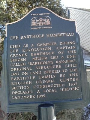 The Bartholf Homestead Marker. Click for full size. The Bartholf Homestead Marker image. Click for full size.