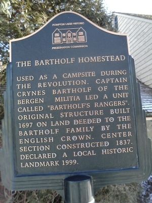 The Bartholf Homestead Marker image. Click for full size.