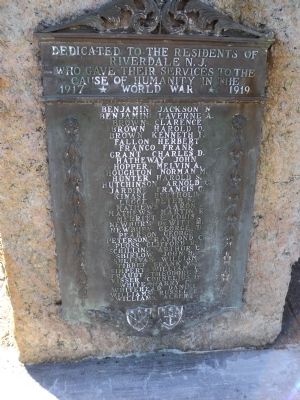 Riverdale World War I Memorial Marker. Click for full size. Riverdale World War I Memorial Marker image. Click for full size.