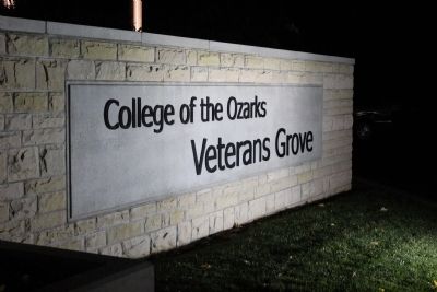 College of the Ozarks Veterans Grove Marker. Click for full size. College of the Ozarks Veterans Grove Marker image. Click for full size.