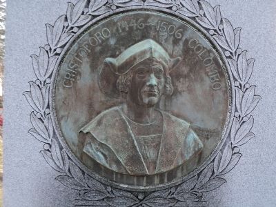 Closeup of Christopher Columbus Relief image. Click for full size.