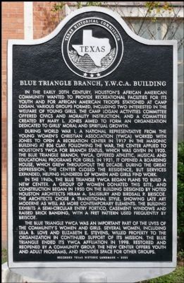 Blue Triangle Branch, Y. W. C. A. Building Marker. Click for full size. Blue Triangle Branch, Y. W. C. A. Building Marker image. Click for full size.