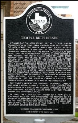 Temple Beth Israel Marker image. Click for full size.